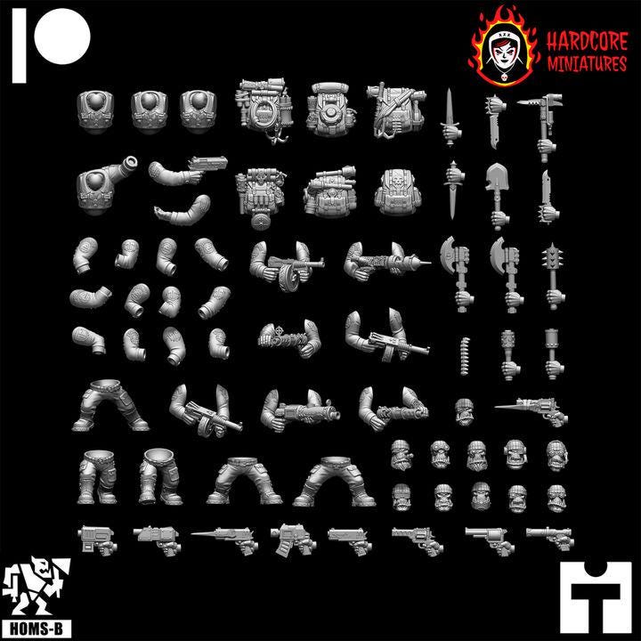 Modular Space Ork Kommando Component Parts | Build Every Detail | Hardcore Miniatures