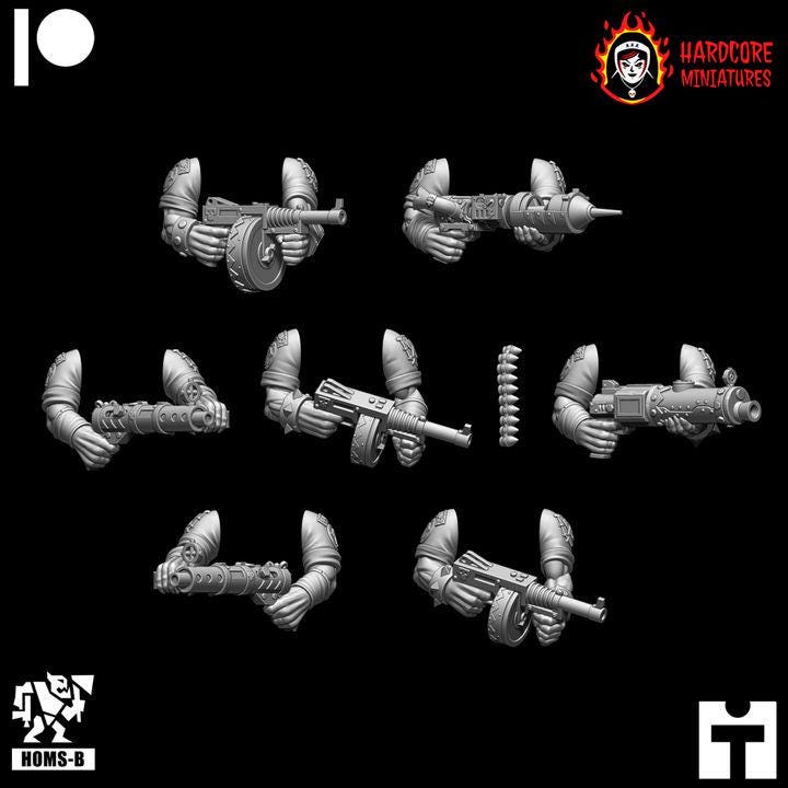 Modular Space Ork Arms & Weapons Add-On Pack | 40-Piece Upgrade Set | Hardcore Miniatures | 32mm