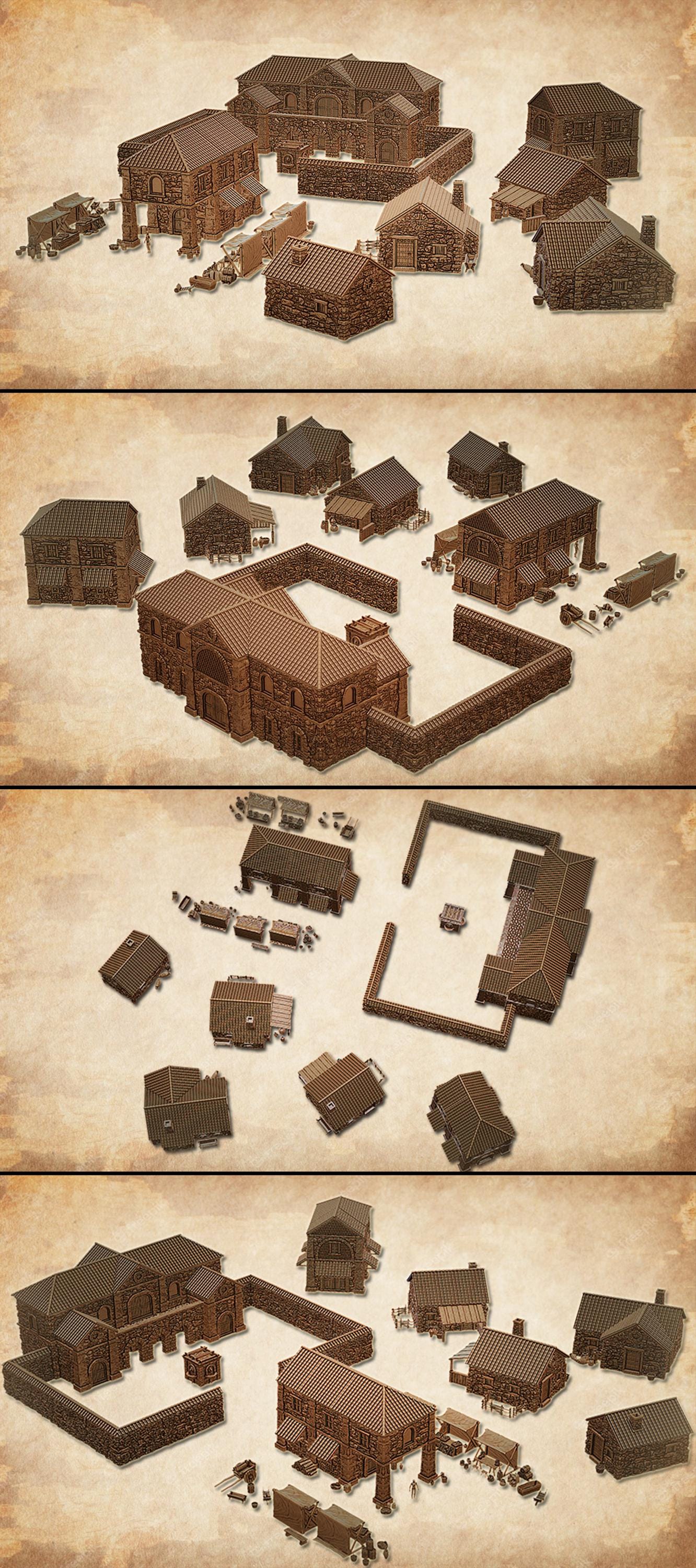 Byzantine Village Terrain Set | Historical Wargaming Scenery | MTG Terrain & Scenery