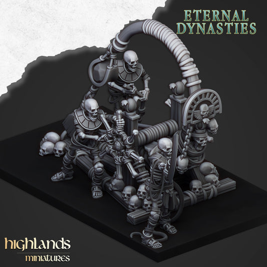 Eternal Dynasties Ancient Skeleton Stone Thrower | Eternal Dynasties Army Collection | Highland Miniatures