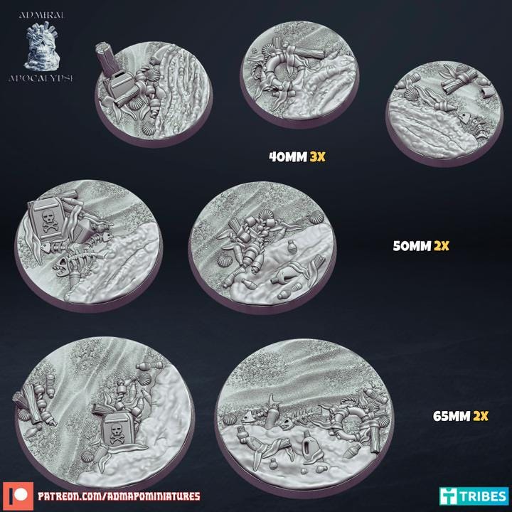 Polluted Seashore Scenic Bases | Post-Apocalyptic Coastal Wargaming Bases | Admiral Apocalypse