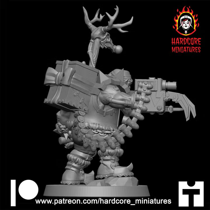 Christmas Big Boss Ork | Festive Sci-Fi Wargaming Miniature | Hardcore Miniatures