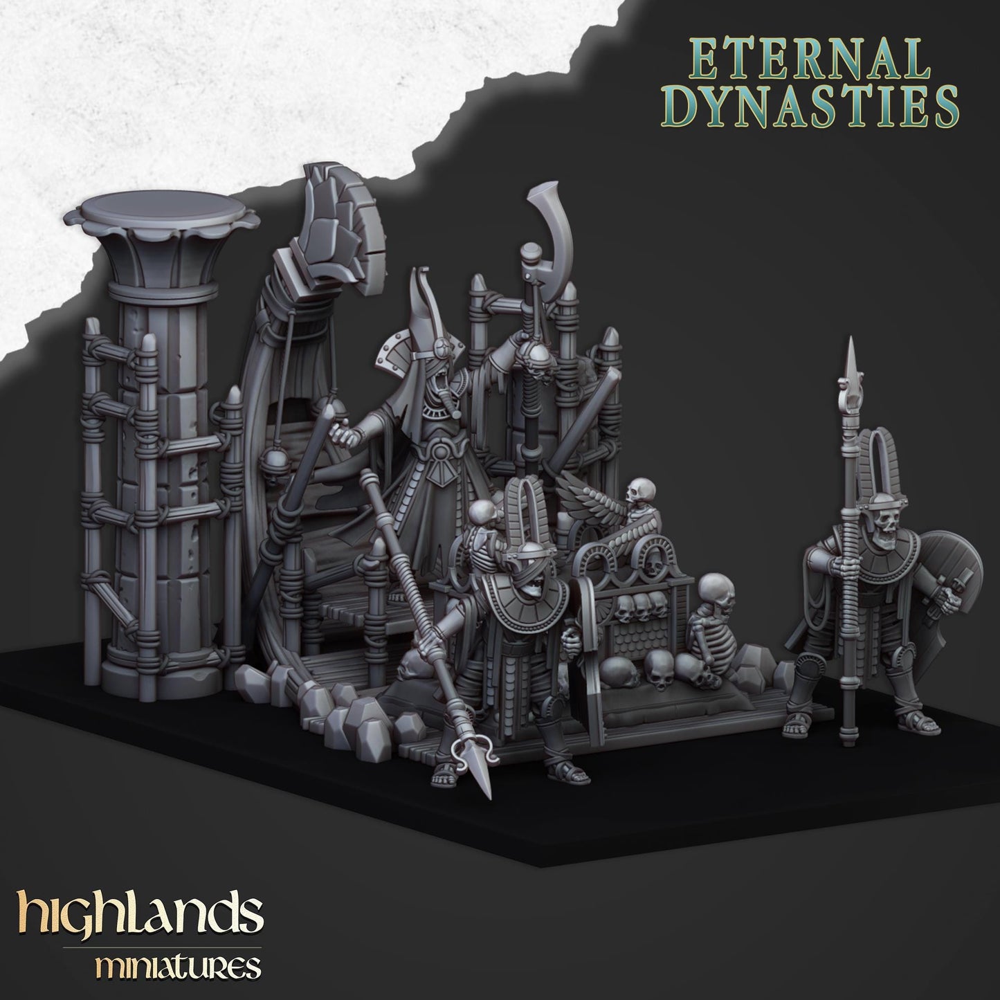 Eternal Dynasties Sunken Pharaohs Funeral Ship & Casket | Eternal Dynasties Army Collection | Highland Miniatures