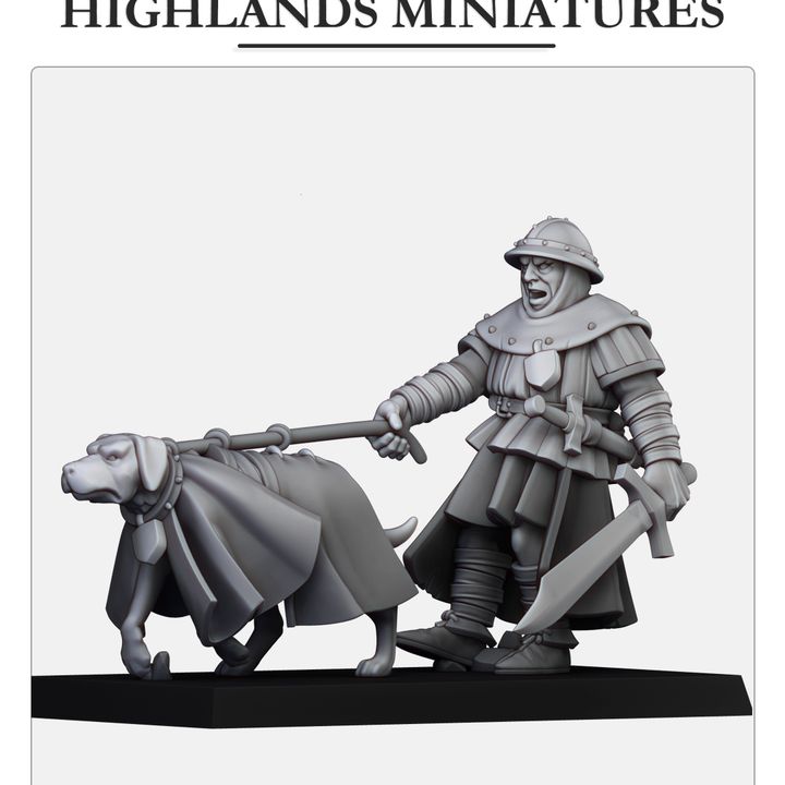 Gallia Man-at-Arms with Hunting Dog | Gallia Army Collection | Highland Miniatures
