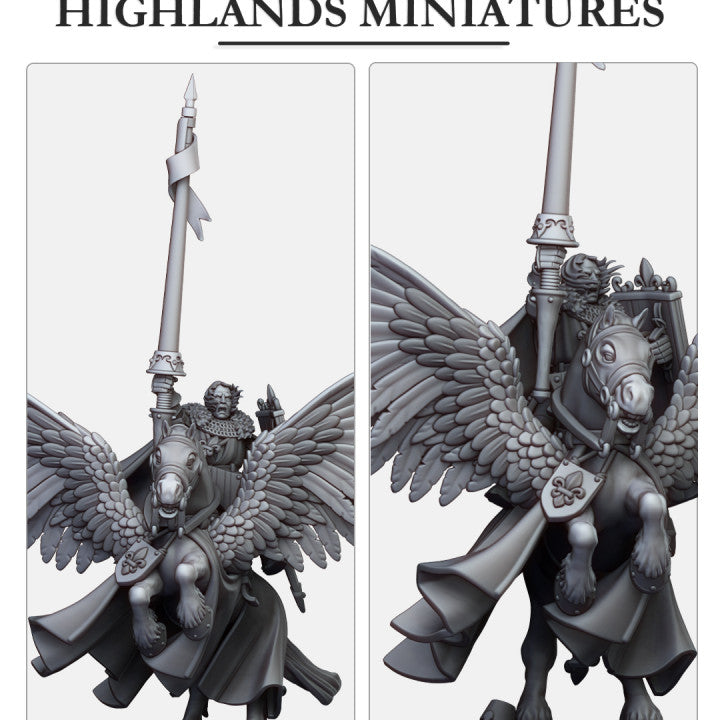 Sir Lancelot High Duke of Gallia on Pegasus | Gallia Army Collection | Highland Miniatures