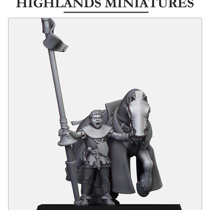 Gallia Knight in Prayer with Squire | Gallia Army Collection | Highland Miniatures