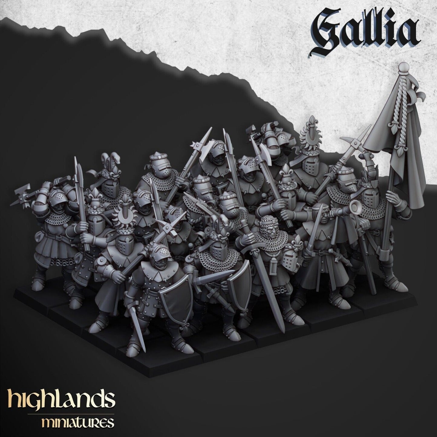 Knights of Gallia on Foot | Gallia Army Collection | Highland Miniatures