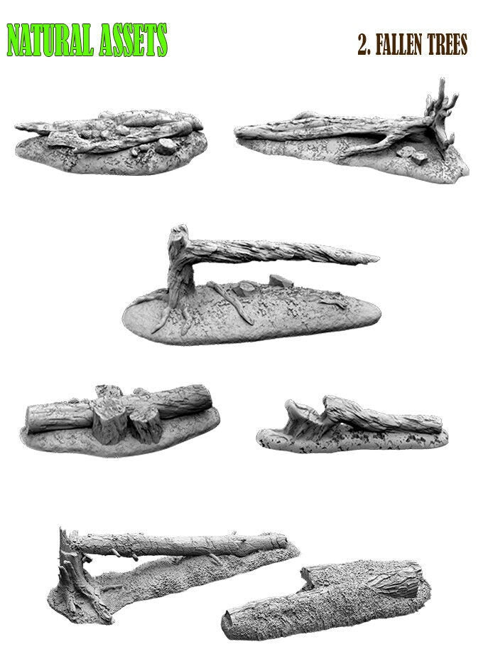Resin Wood & Forest Scatter Terrain - Stumps, Roots, Firewood, Branches & More
