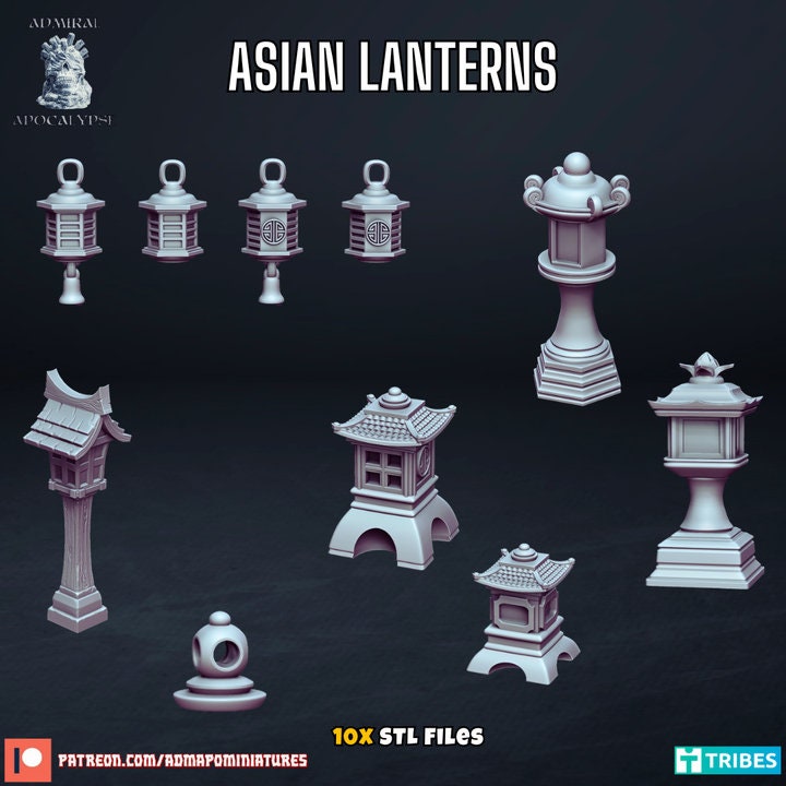 Asian Temple Scatter & Basing Bits | Eastern Fantasy Wargaming Terrain | Admiral Apocalypse