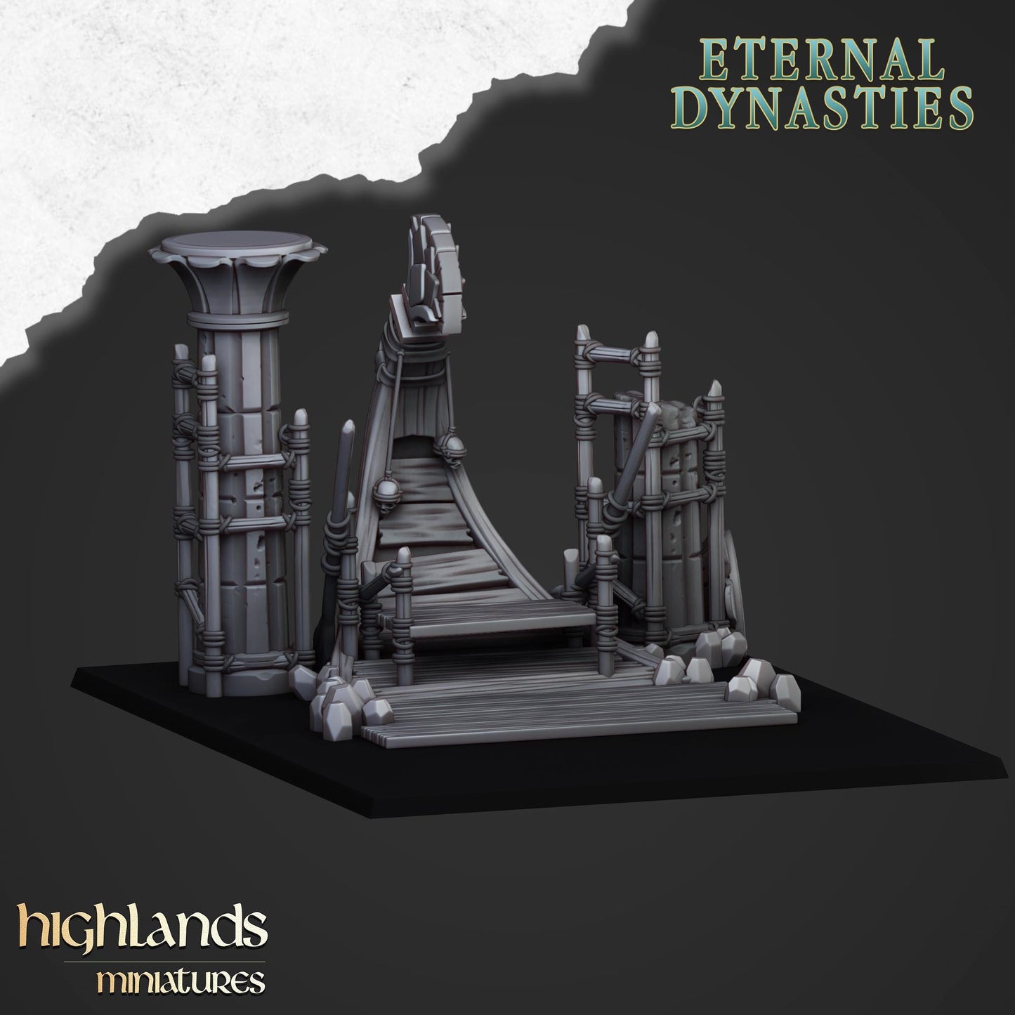 Eternal Dynasties Sunken Pharaohs Funeral Ship & Casket | Eternal Dynasties Army Collection | Highland Miniatures