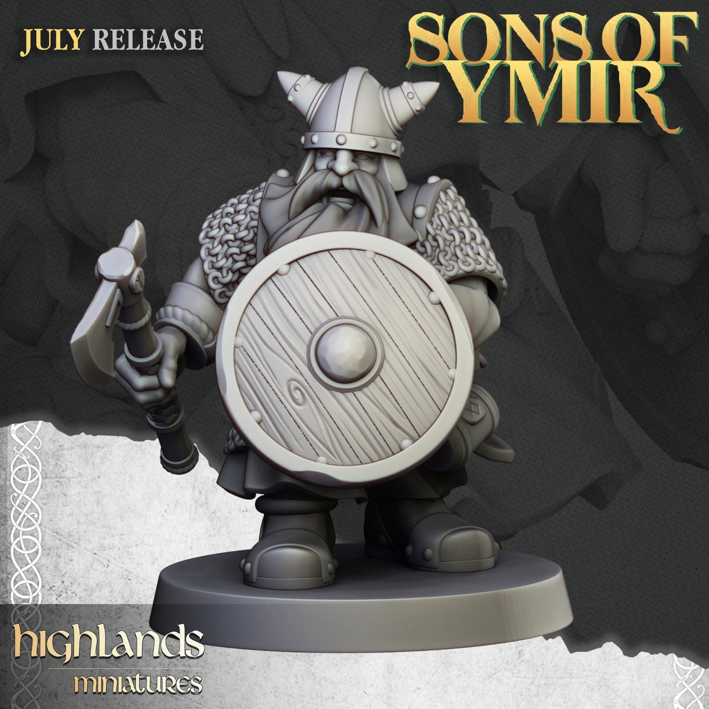 Dwarf Warriors with Axes & Shields | Sons of Ymir | Highland Miniatures