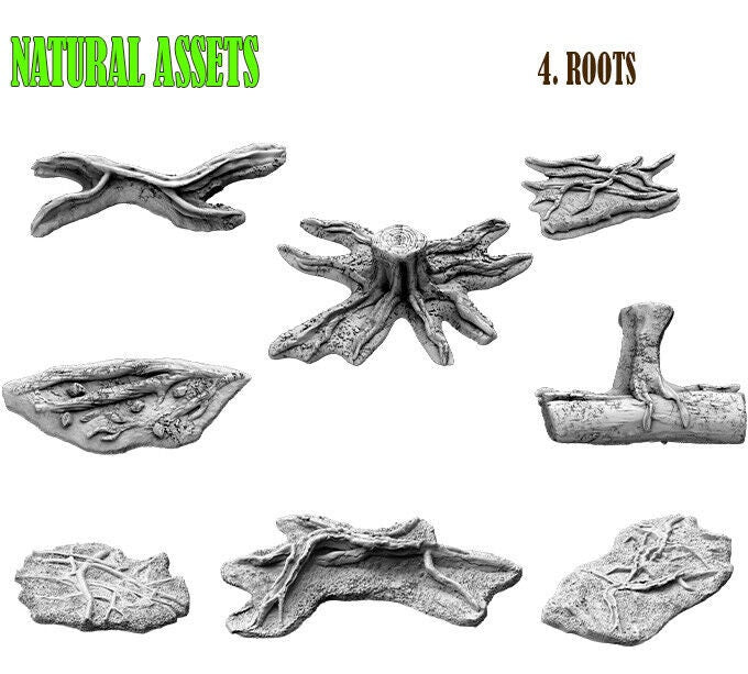 Resin Wood & Forest Scatter Terrain - Stumps, Roots, Firewood, Branches & More