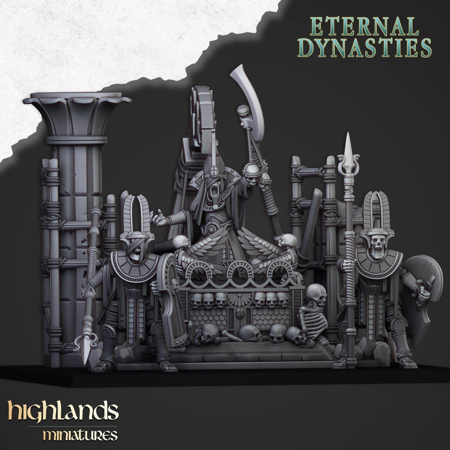 Eternal Dynasties Sunken Pharaohs Funeral Ship & Casket | Eternal Dynasties Army Collection | Highland Miniatures
