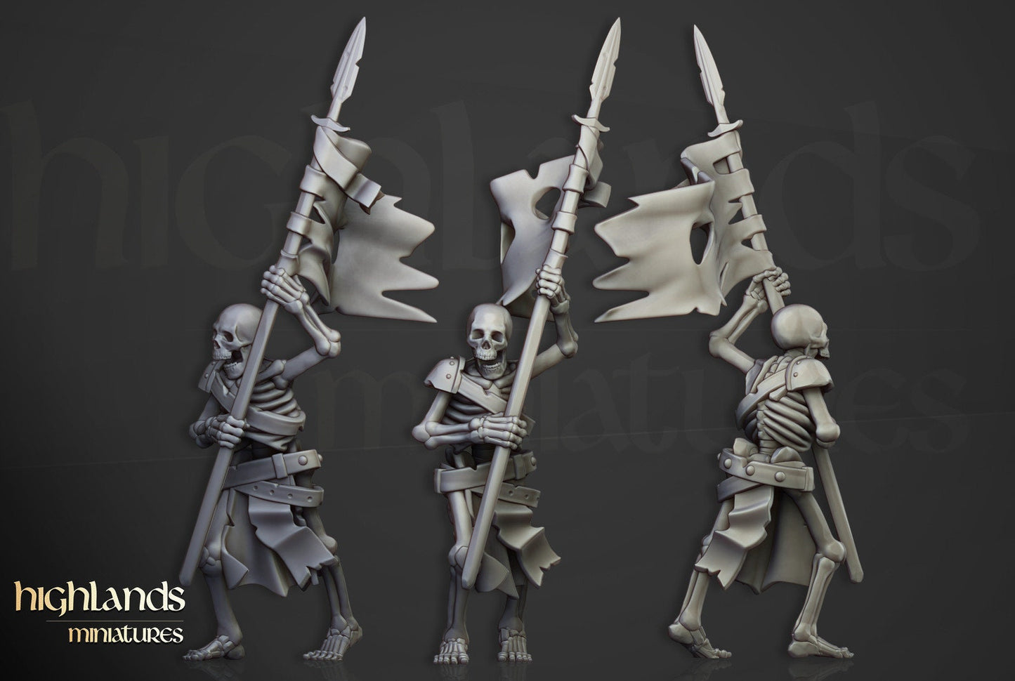 Transilvanya Skeleton Warriors with Spears | Transilvanya Army Collection | Highland Miniatures