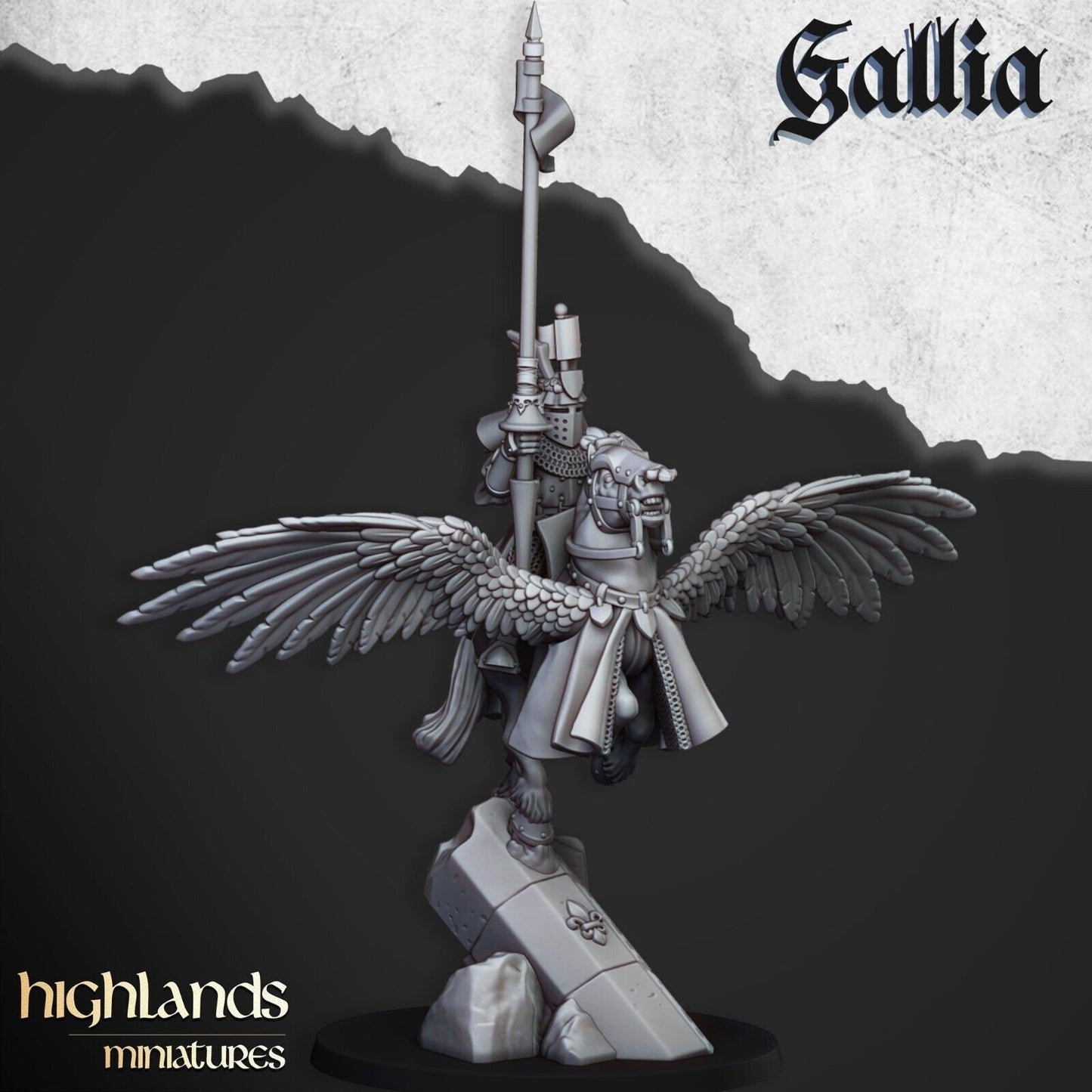 Gallia Knights on Pegasus | Gallia Army Collection | Highland Miniatures