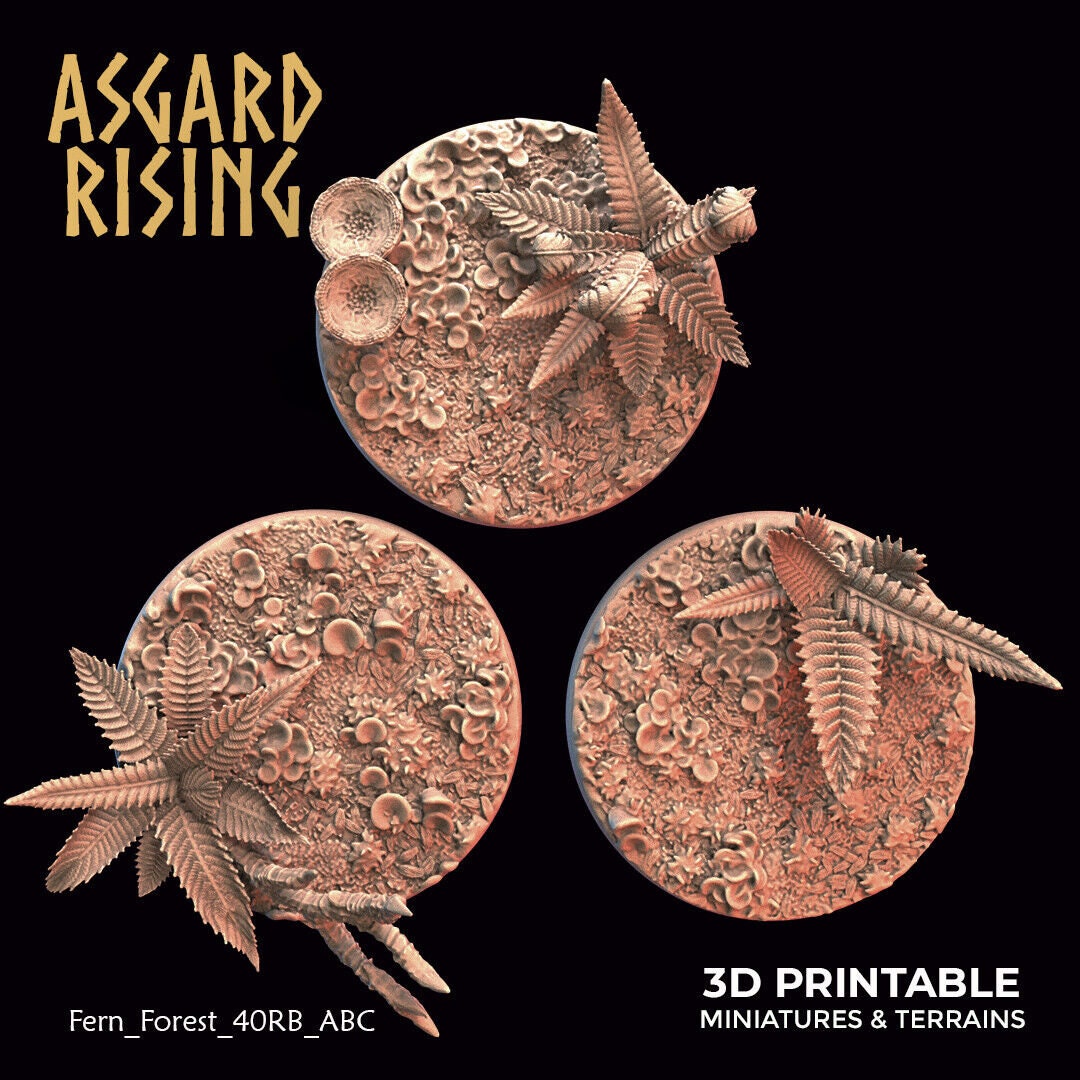 Fern Forest Scenic Bases for Fantasy Wargaming