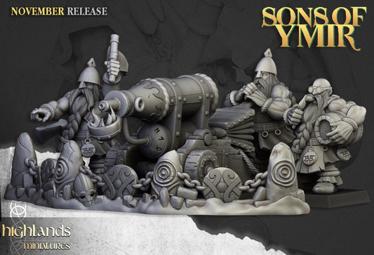 Dwarf Artillery Set | Sons of Ymir | Highland Miniatures