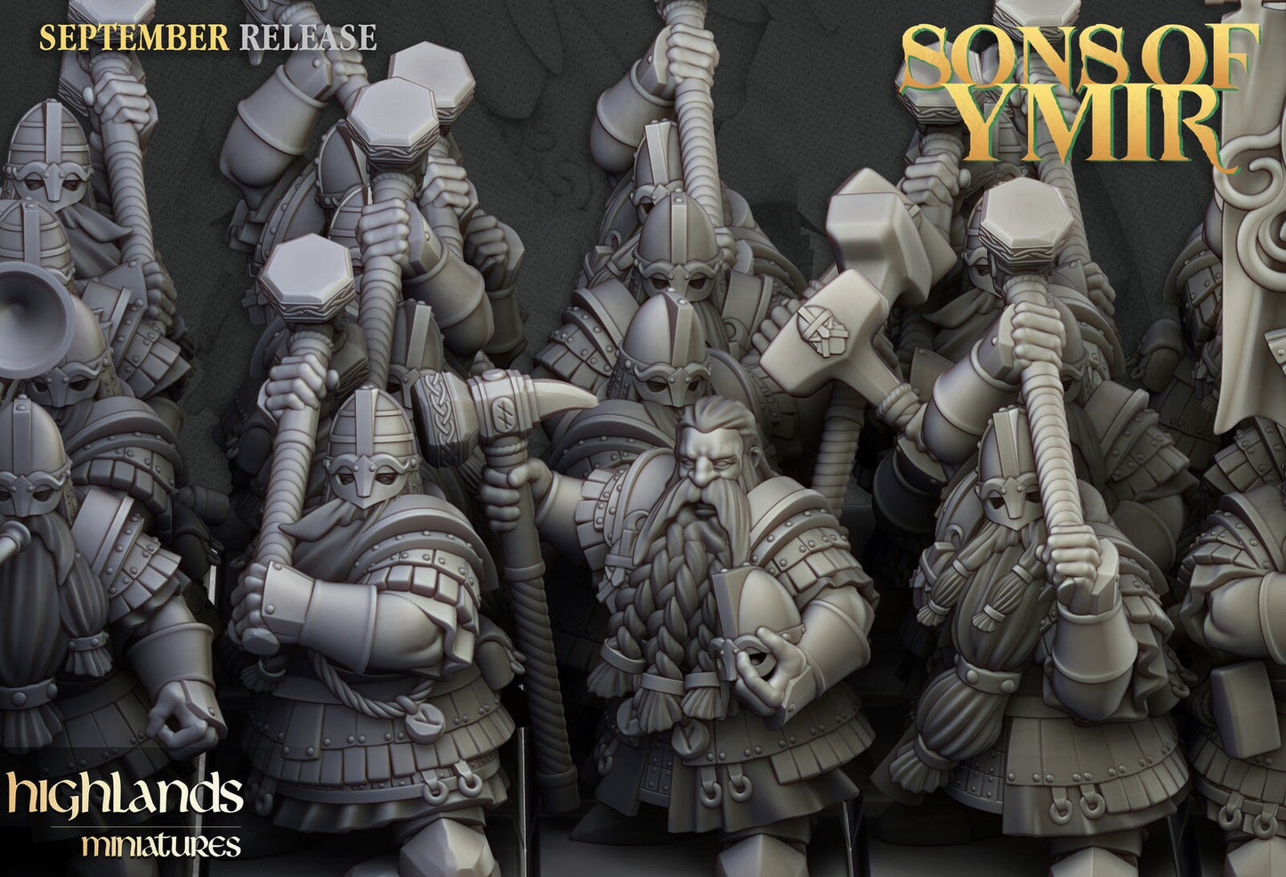 Dwarf Kingsguard with Two-Handed Hammers | Sons of Ymir | Highland Miniatures