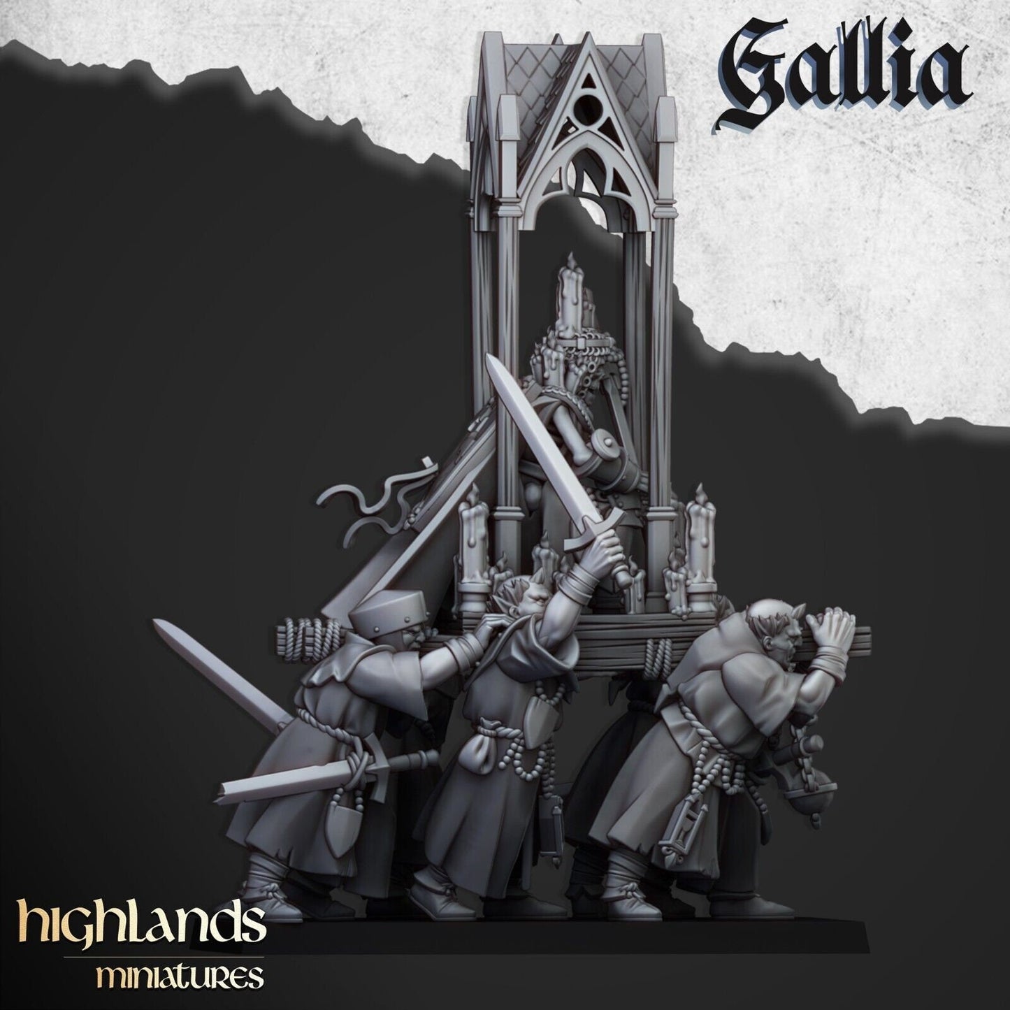 Reliquary with Pilgrims of Gallia | Gallia Army Collection | Highland Miniatures