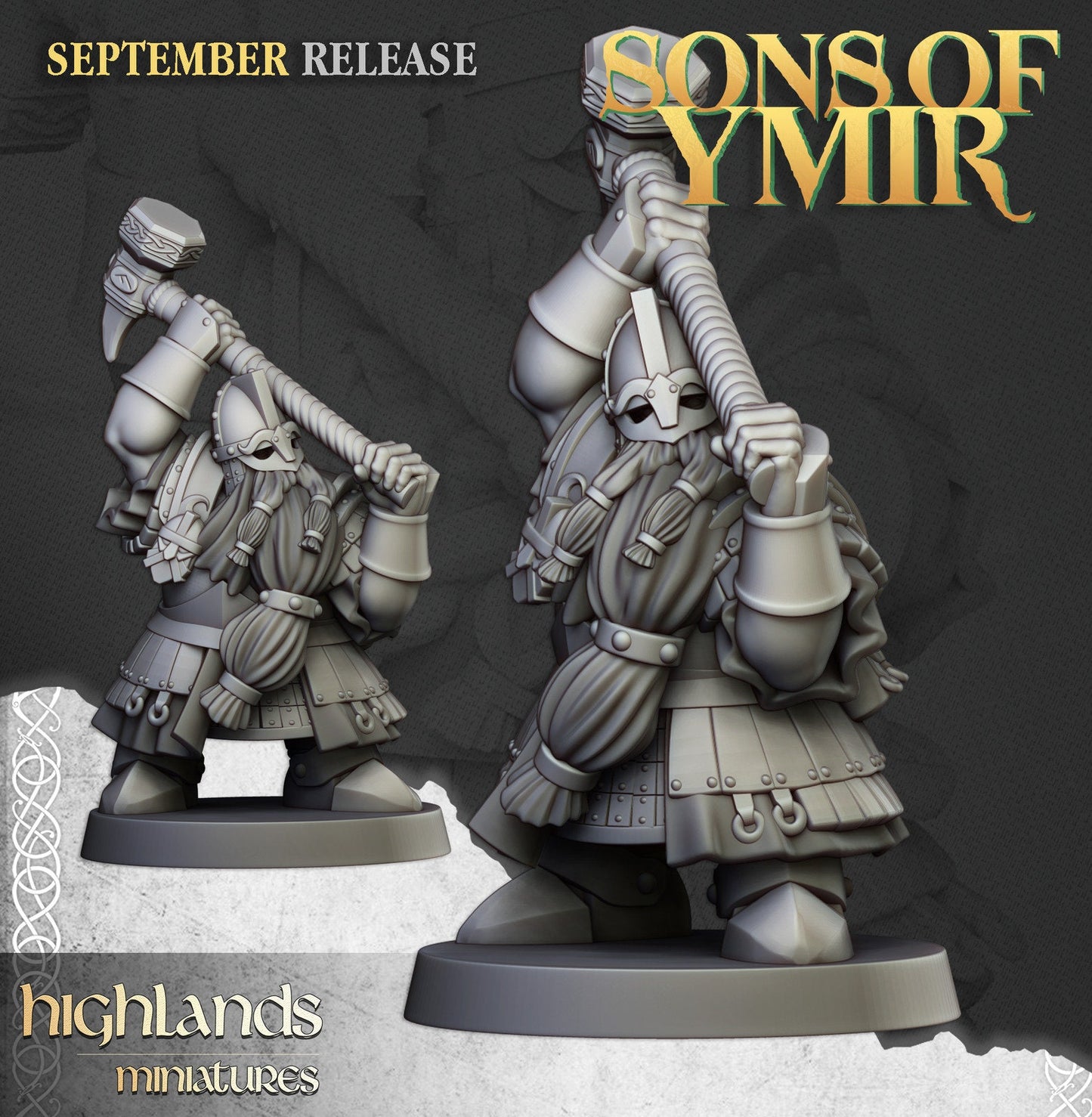 Dwarf Kingsguard with Two-Handed Hammers | Sons of Ymir | Highland Miniatures