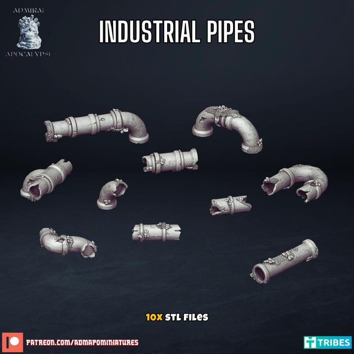 Derelict Industrial Zone Basing Bits & Scatter Terrain | Post-Apocalyptic Sci-Fi Wargaming | Admiral Apocalypse