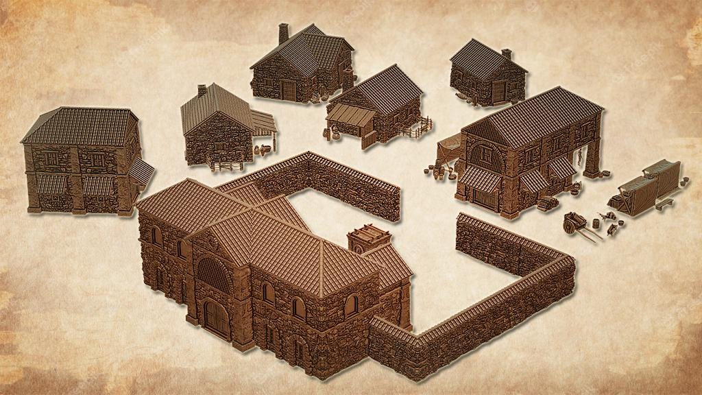 Byzantine Village Terrain Set | Historical Wargaming Scenery | MTG Terrain & Scenery