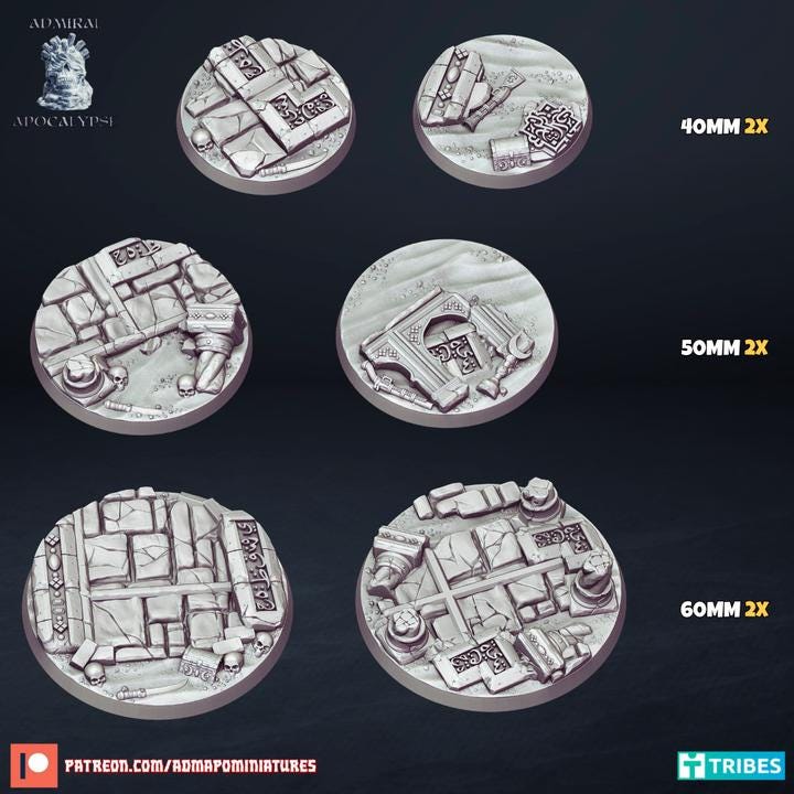 Desert Temple & Tribes Scenic Bases | Ancient Desert Wargaming Bases | Admiral Apocalypse