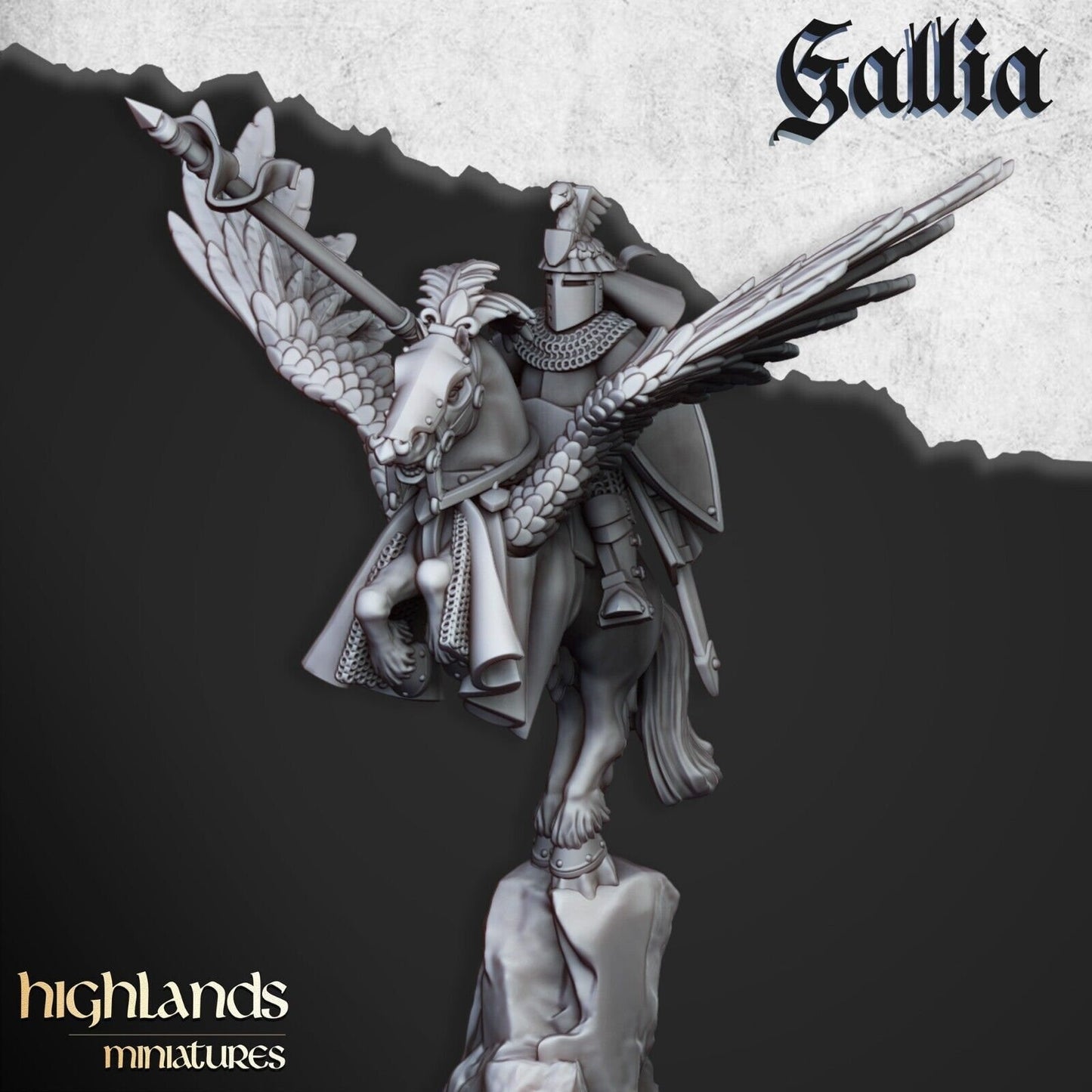 Gallia Knights on Pegasus | Gallia Army Collection | Highland Miniatures