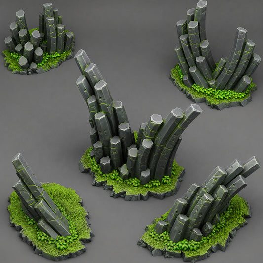Emerald Monoliths Scatter Terrain | Fantastic Plants & Rocks | MTG Terrain & Scenery