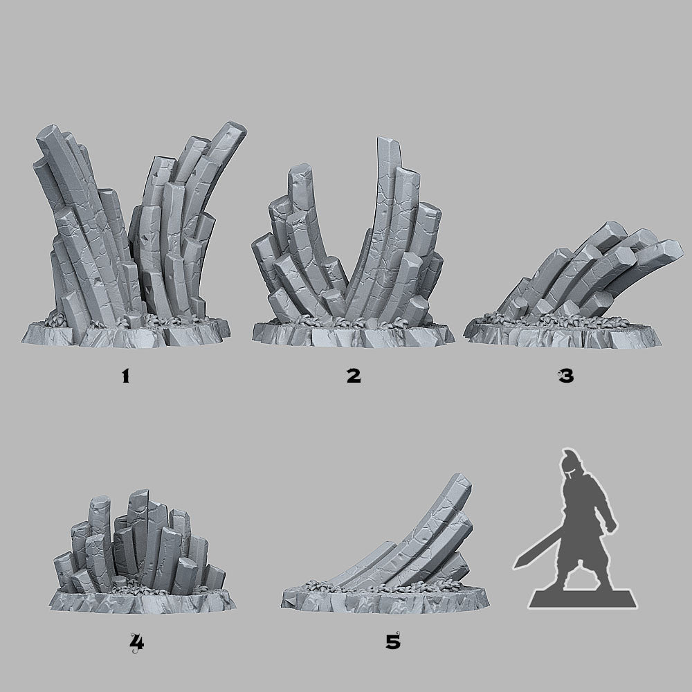 Emerald Monoliths Scatter Terrain | Fantastic Plants & Rocks | MTG Terrain & Scenery