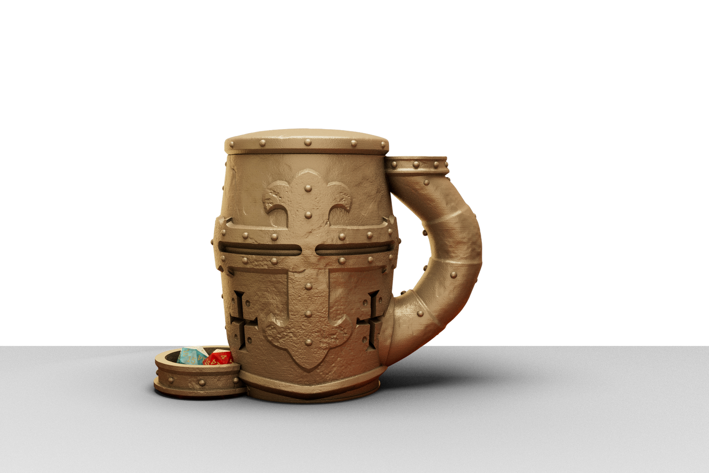Medieval styled tankard dice towers