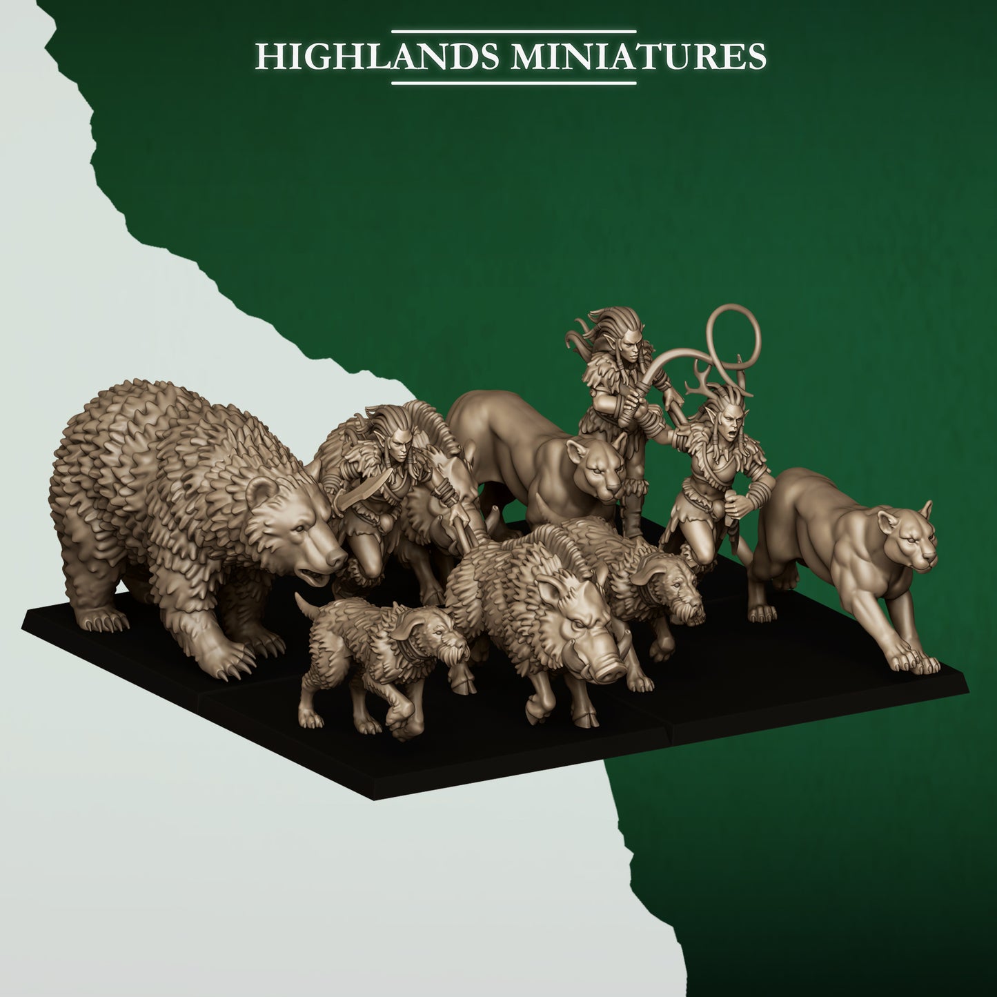 Feral Elves Beastmasters & Feral Animals | Feral Elves Army Collection | Highland Miniatures