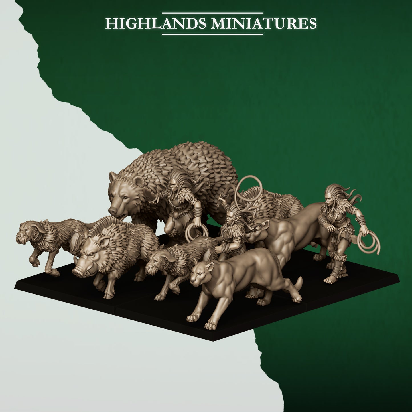 Feral Elves Beastmasters & Feral Animals | Feral Elves Army Collection | Highland Miniatures