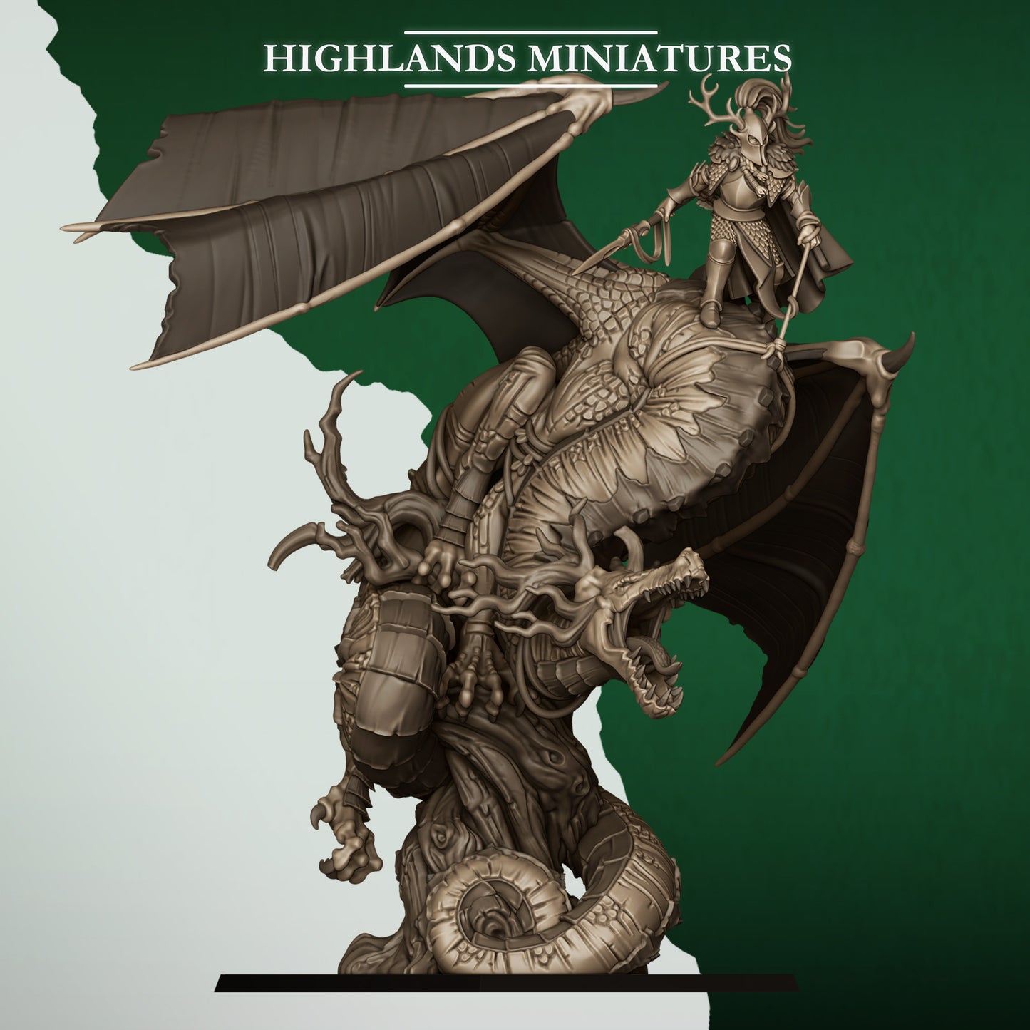 Feral Elves Lord on Dragon | Feral Elves Army Collection | Highland Miniatures