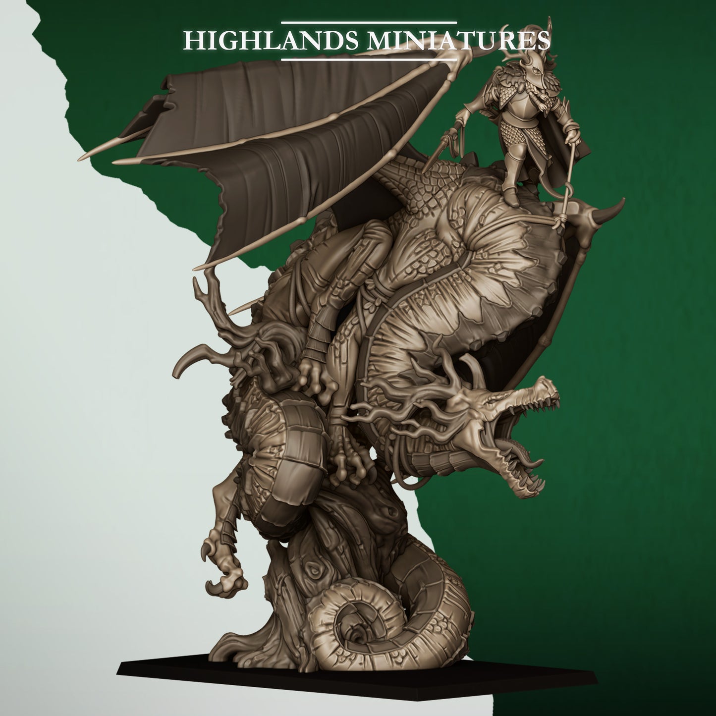 Feral Elves Lord on Dragon | Feral Elves Army Collection | Highland Miniatures