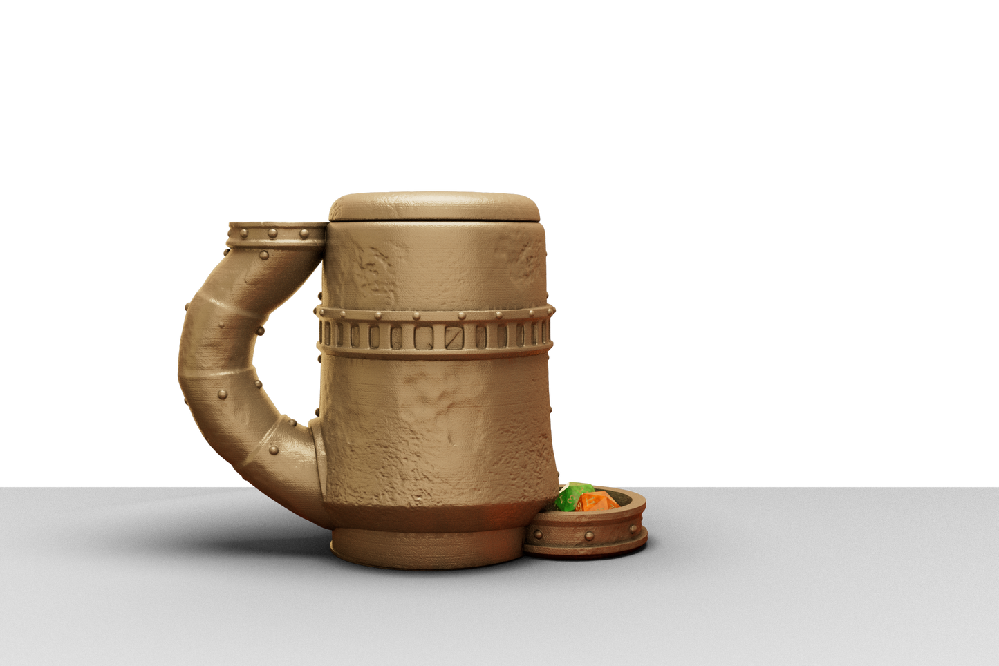 Medieval styled tankard dice towers