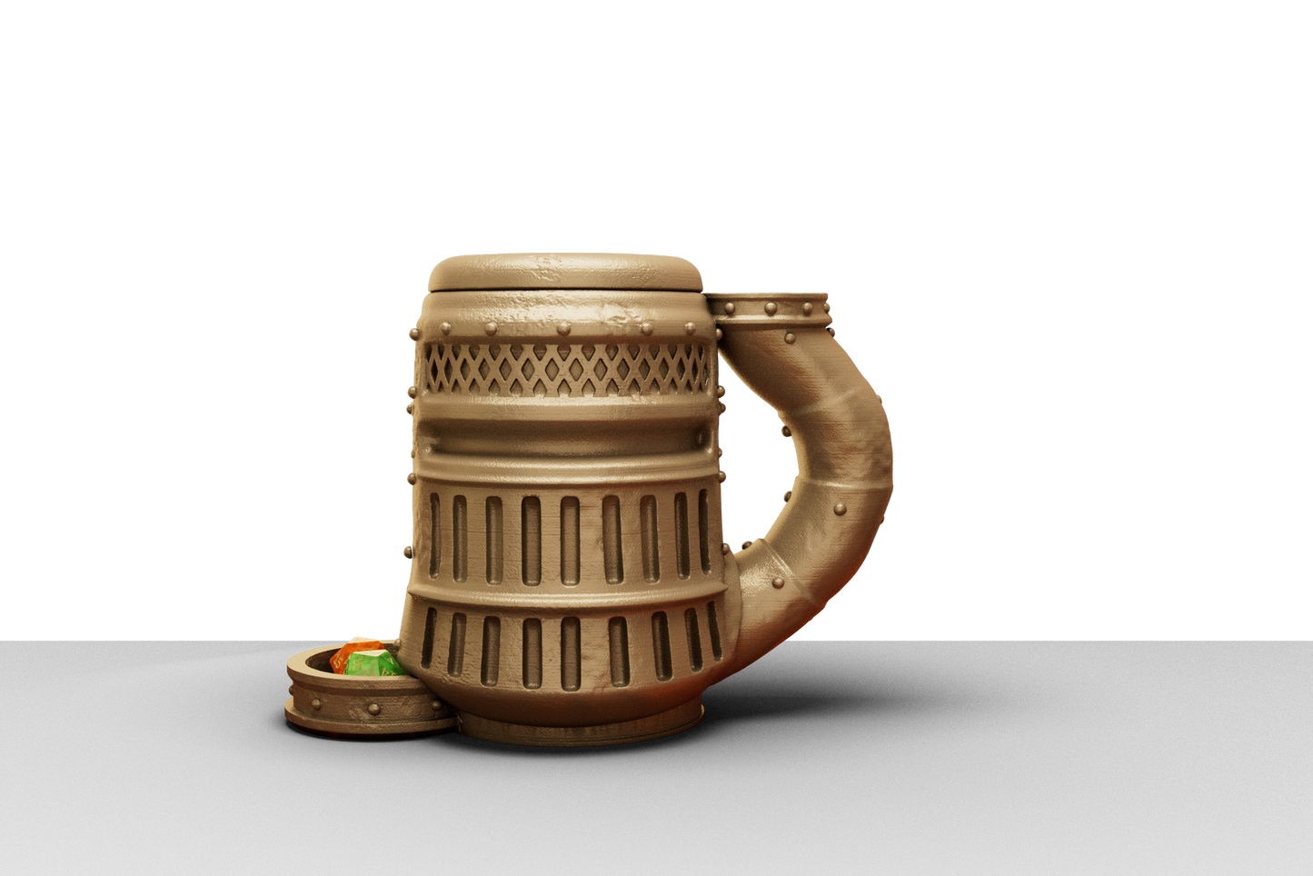 Medieval styled tankard dice towers