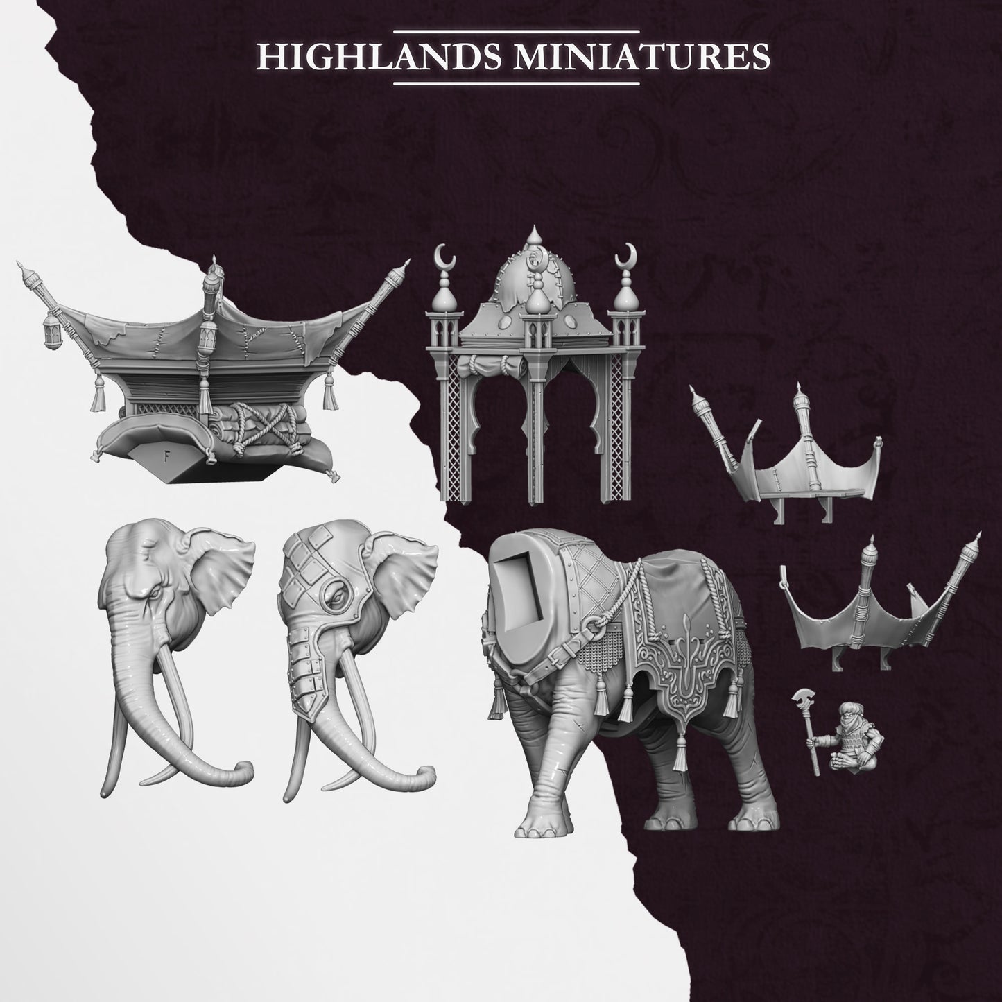 Sons of Marduk Hobgoblin War Elephant | Sons of Marduk Army Collection | Highland Miniatures