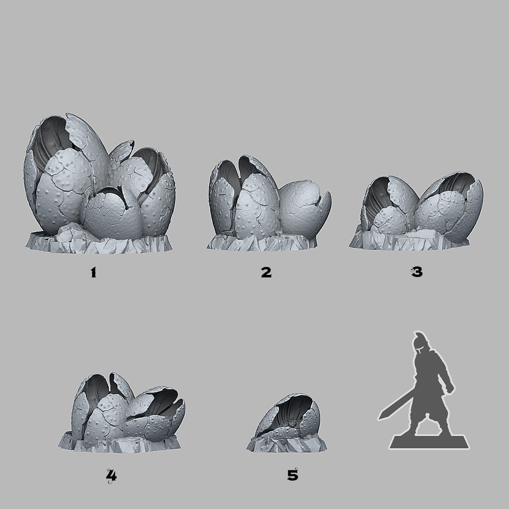 Hatched Alien Eggs Scatter Terrain | Fantastic Plants & Rocks | MTG Terrain & Scenery