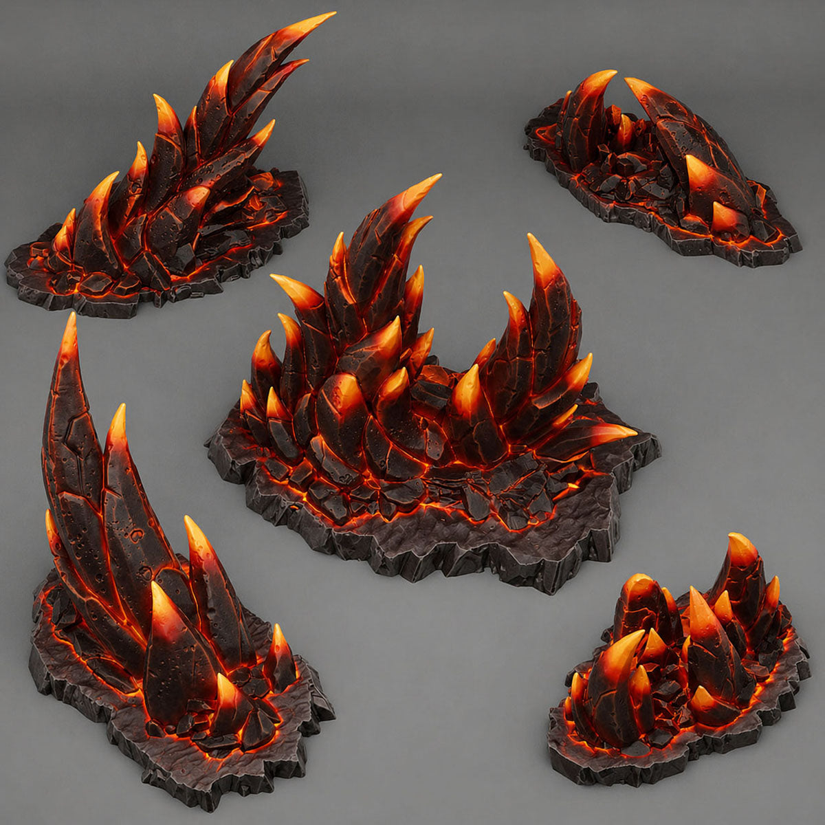 Hell Fire Rocks Scatter Terrain | Fantastic Plants & Rocks | MTG Terrain & Scenery