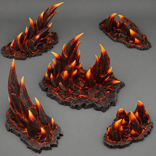 Hell Fire Rocks Scatter Terrain | Fantastic Plants & Rocks | MTG Terrain & Scenery