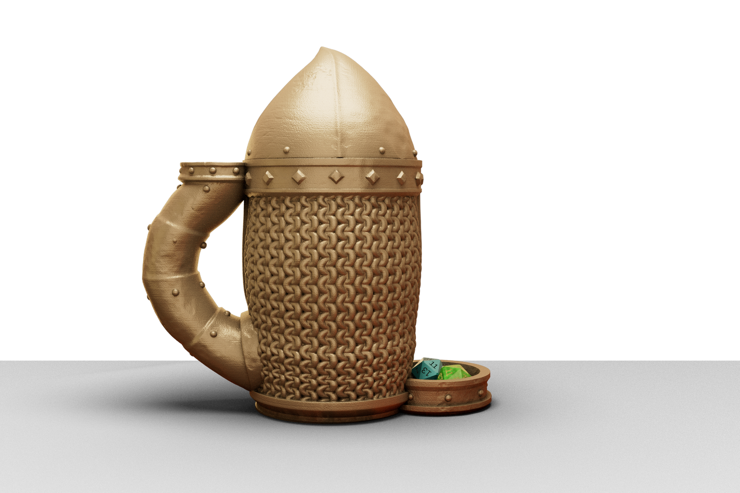 Medieval styled tankard dice towers