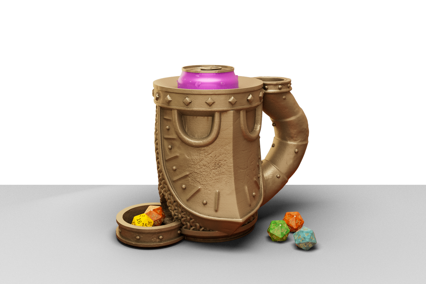 Medieval styled tankard dice towers