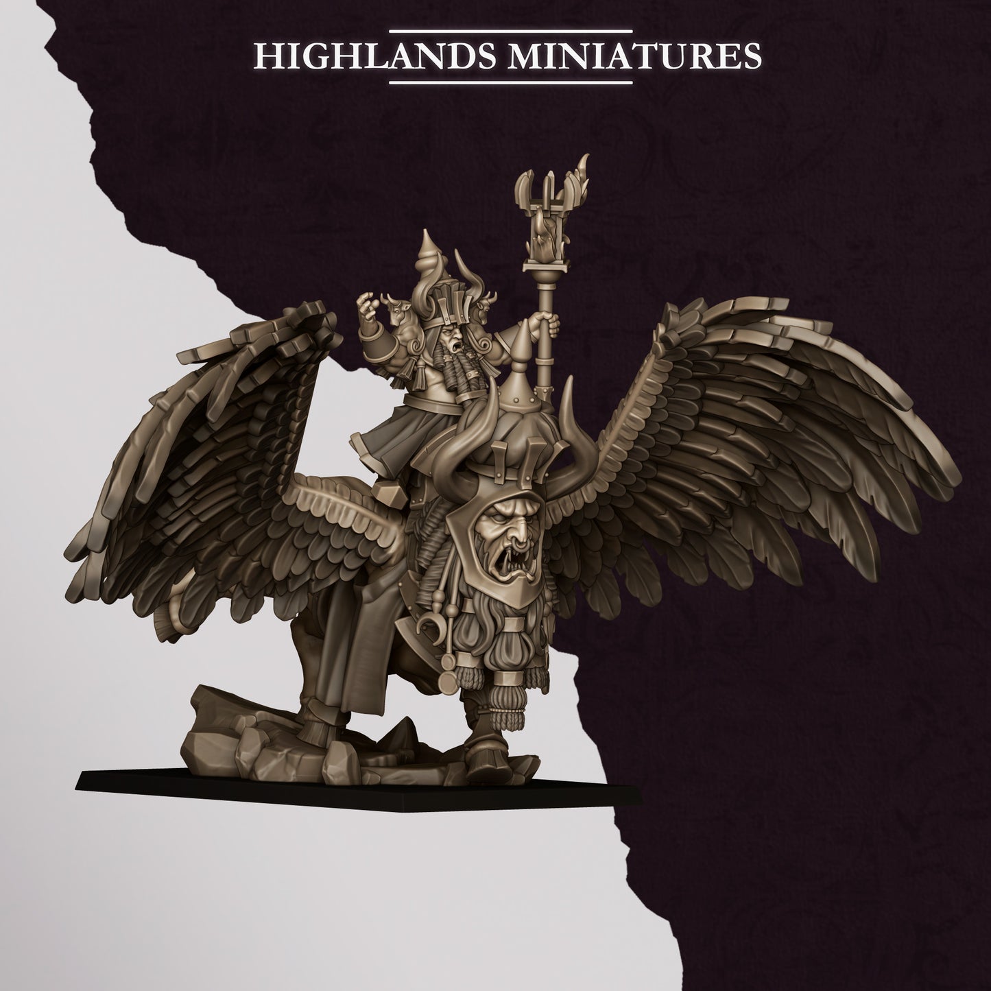 Sons of Marduk Great Sorcerer on Lamassu | Sons of Marduk Army Collection | Highland Miniatures