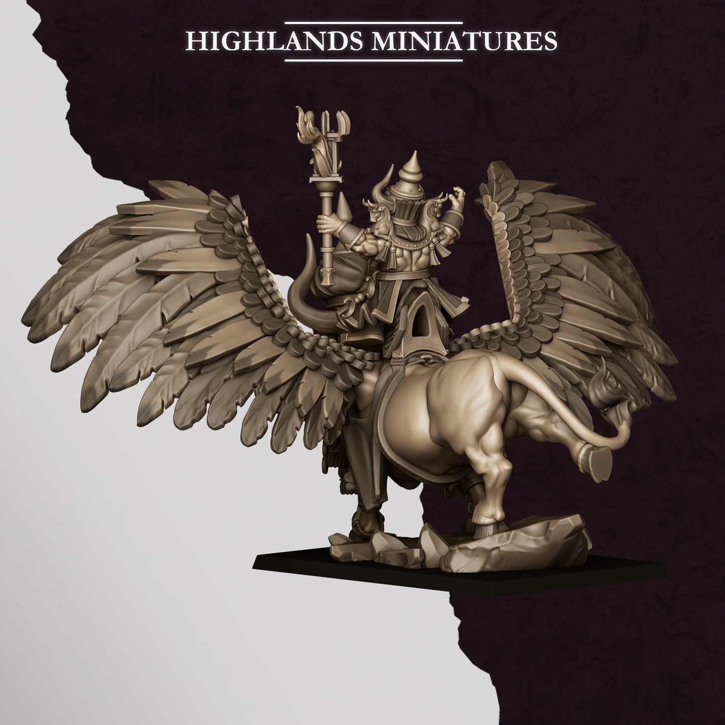 Sons of Marduk Great Sorcerer on Lamassu | Sons of Marduk Army Collection | Highland Miniatures