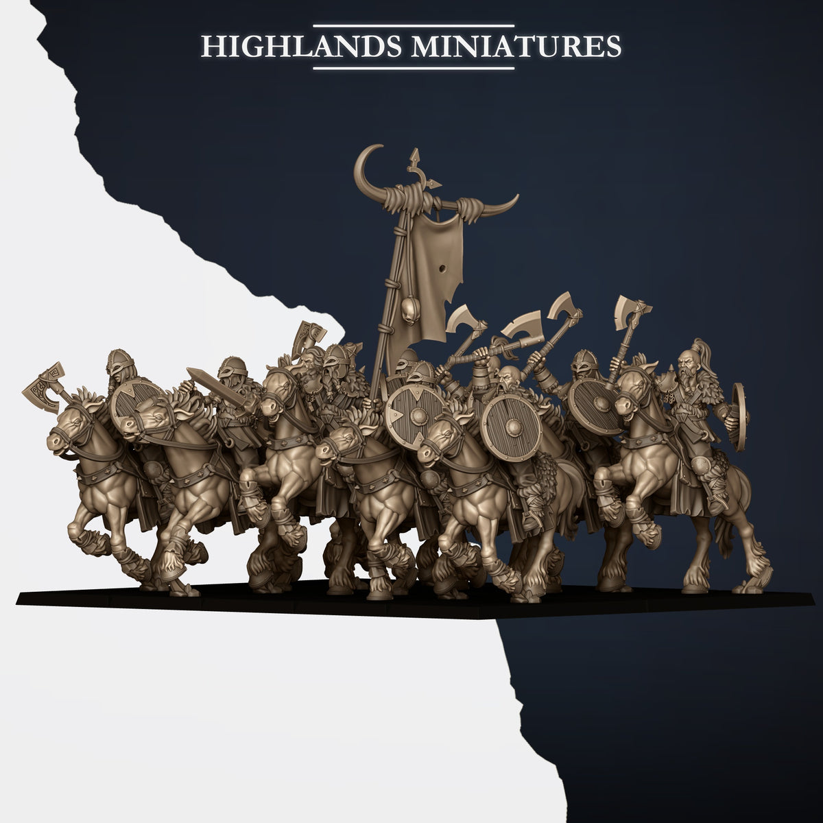 Norse Tribes Mounted Raiders | Norse Tribes Army Collection | Highland Miniatures