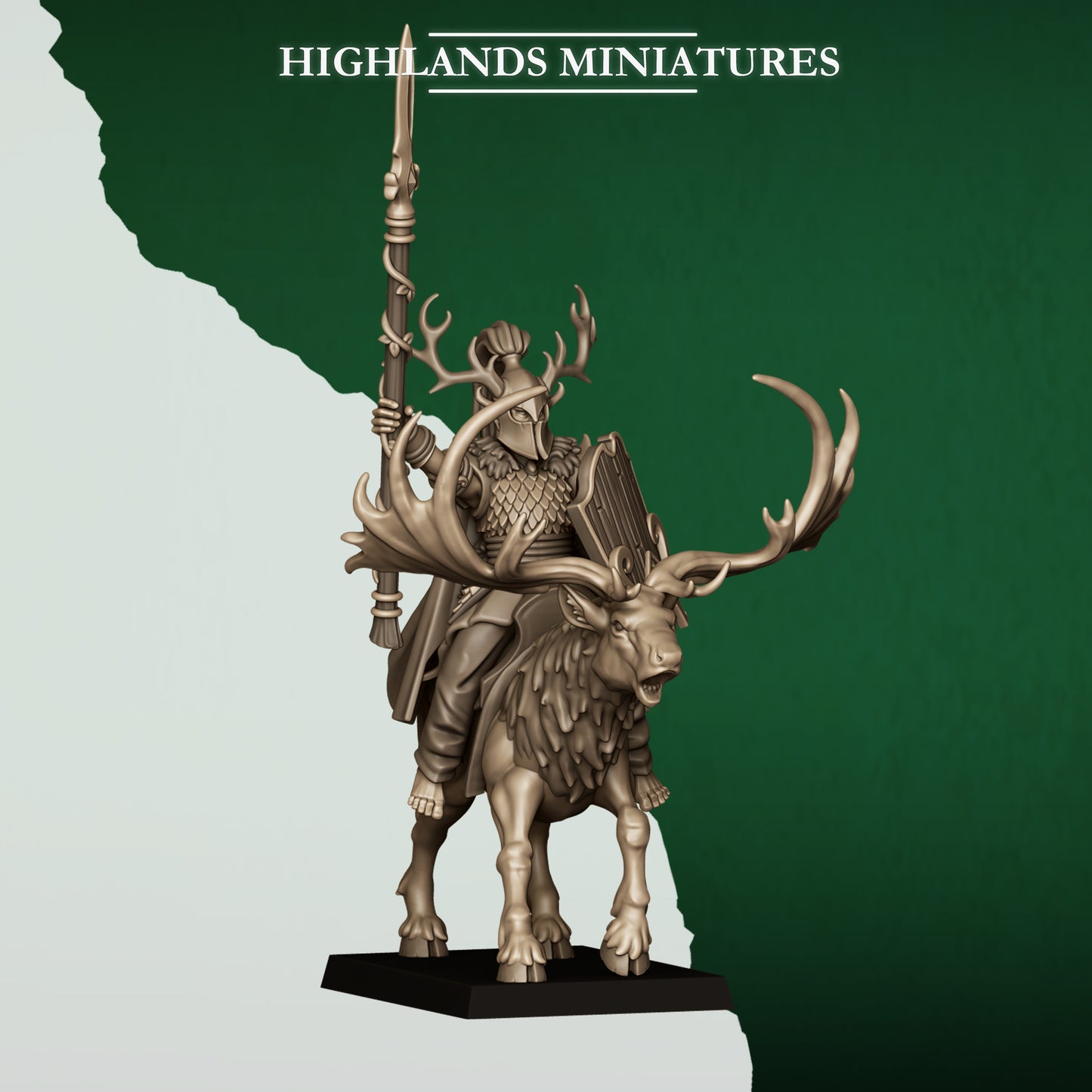 Feral Elves Lord on Stag | Feral Elves Army Collection | Highland Miniatures