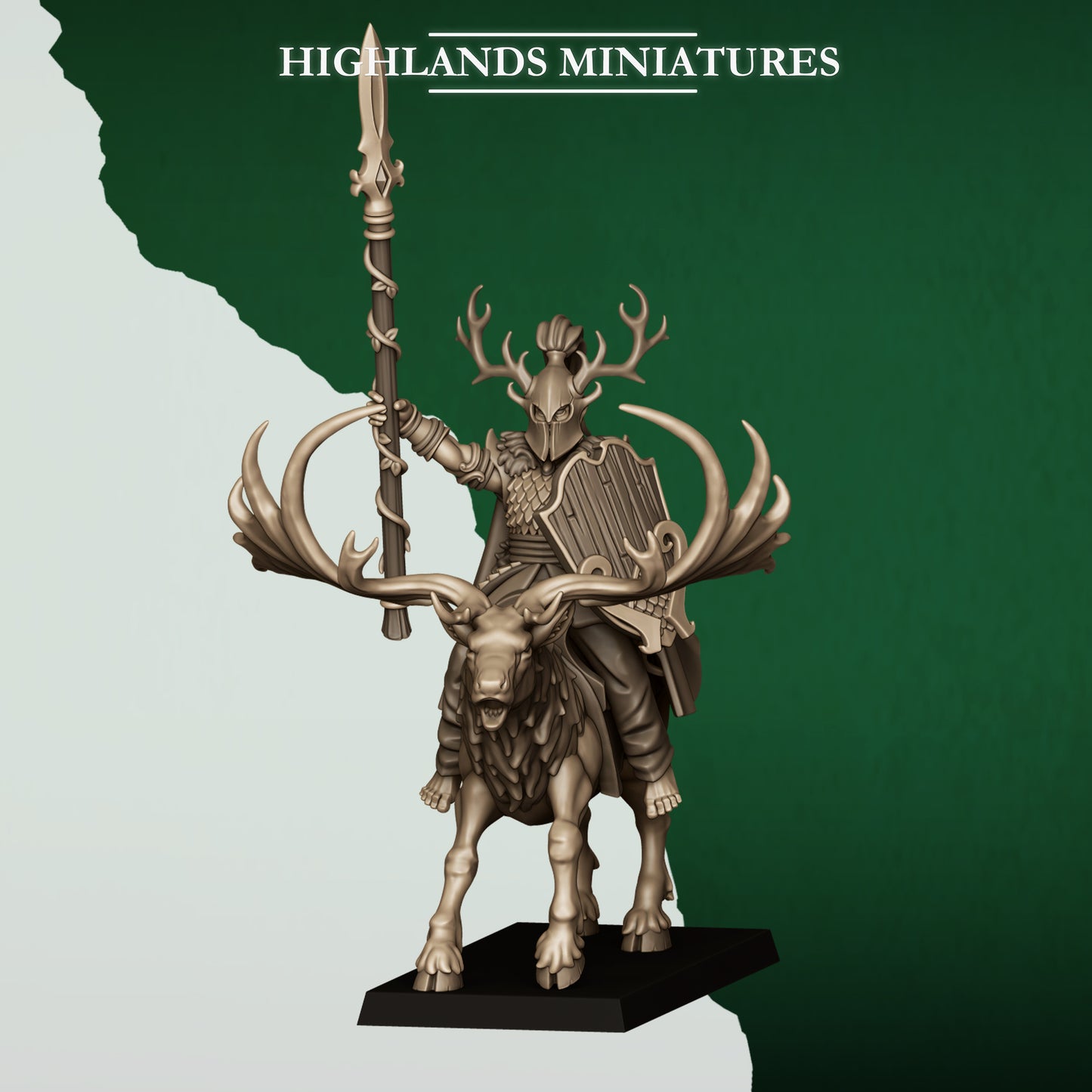 Feral Elves Lord on Stag | Feral Elves Army Collection | Highland Miniatures