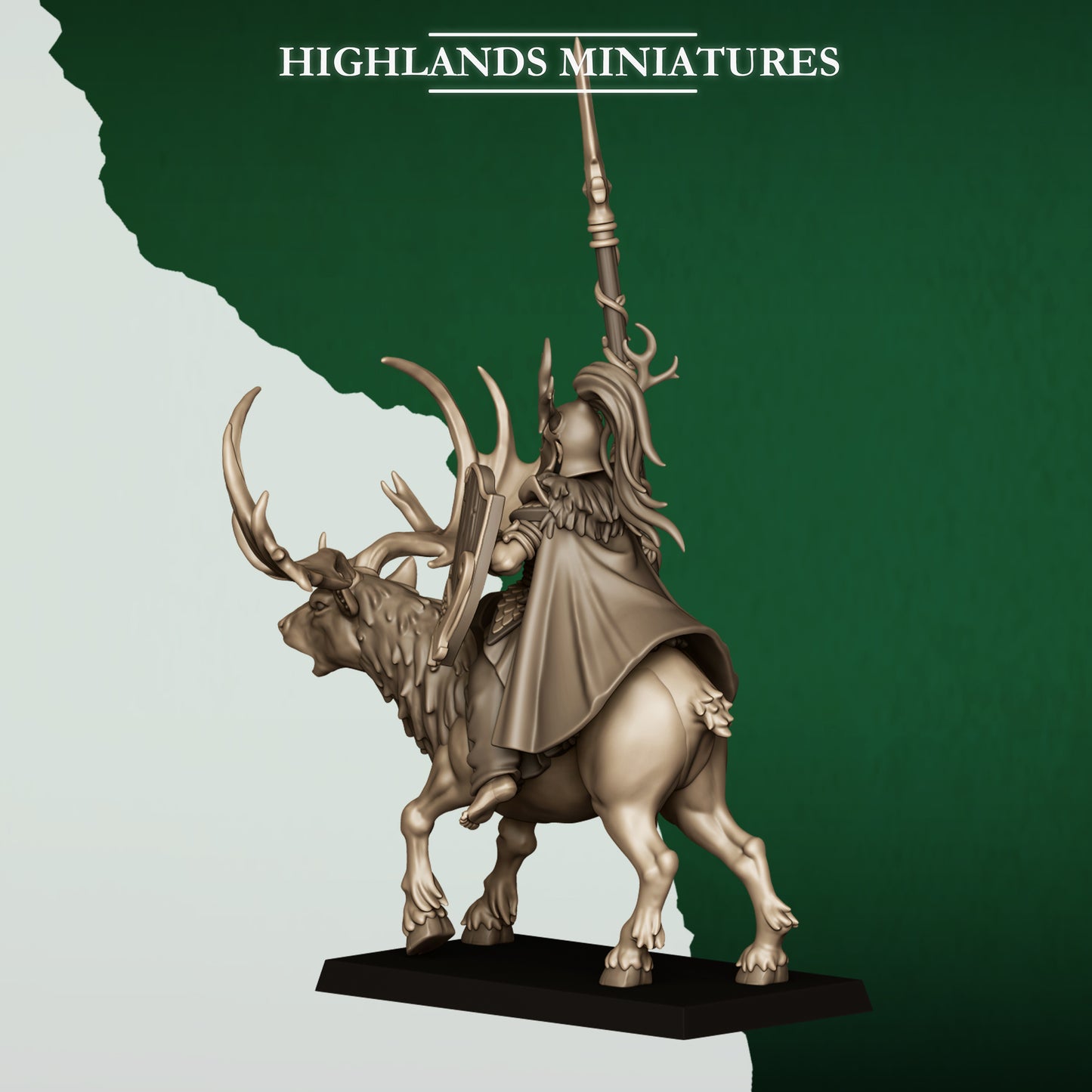 Feral Elves Lord on Stag | Feral Elves Army Collection | Highland Miniatures