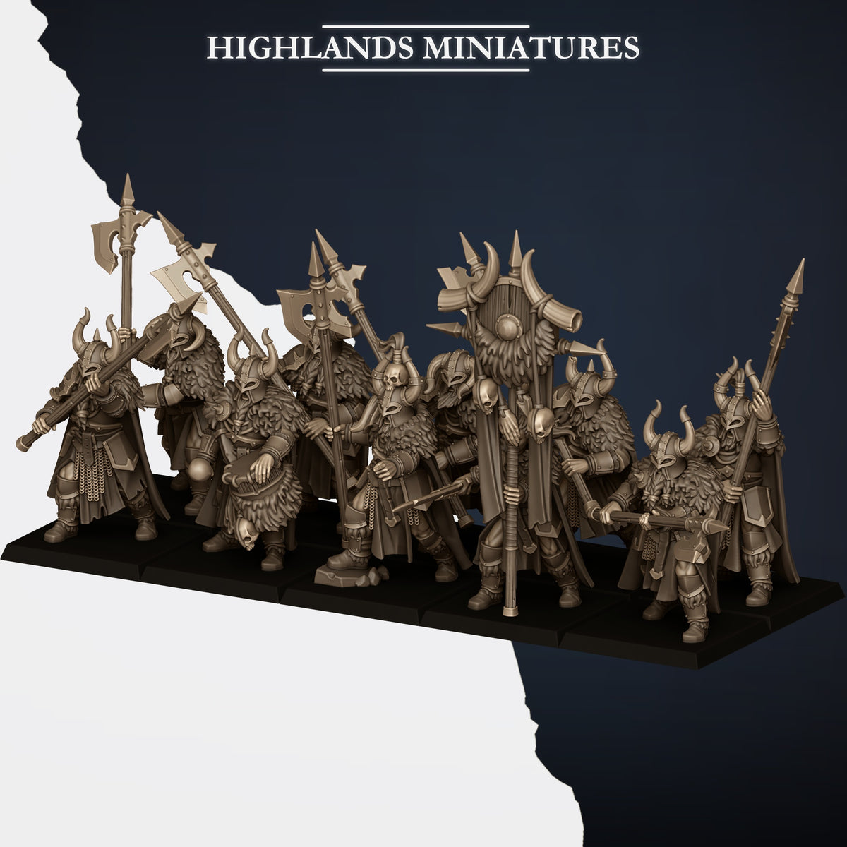 Norse Tribes Huscarls on Foot with Halberds | Norse Tribes Army Collection | Highland Miniatures